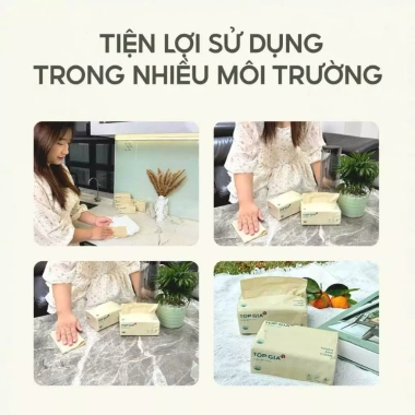 Giấy ăn gấu trúc Top Gia 30 gói 46g bột tre nguyên chất an toàn mềm mịn giảm giá 95.000₫