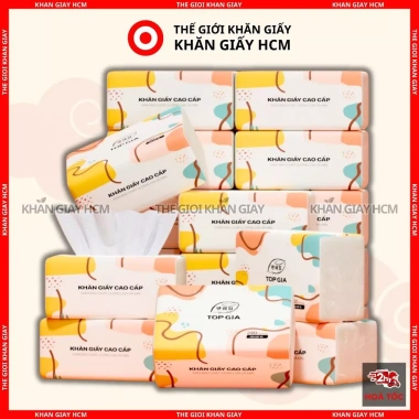 Giấy Ăn Top Gia Đa Sắc 40 Gói - 240 Tờ 4 Lớp, Khăn Giấy và Giấy Vệ Sinh Chính Hãng 100k