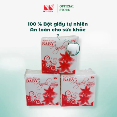 Giấy ăn vuông NAPKINS ANGELA 60 tờ 100% bột giấy 31x31cm - Giá 9.100₫, thấm hút tốt 2