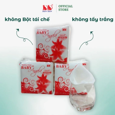 Giấy ăn vuông NAPKINS ANGELA 60 tờ 100% bột giấy 31x31cm - Giá 9.100₫, thấm hút tốt 3