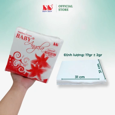 Giấy ăn vuông NAPKINS ANGELA 60 tờ 100% bột giấy 31x31cm - Giá 9.100₫, thấm hút tốt 4