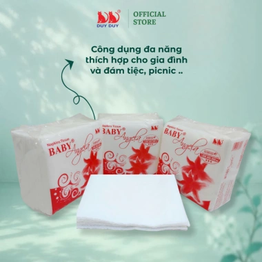 Giấy ăn vuông NAPKINS ANGELA 60 tờ 100% bột giấy 31x31cm - Giá 9.100₫, thấm hút tốt 7