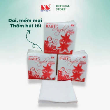 Giấy ăn vuông NAPKINS ANGELA 60 tờ 100% bột giấy 31x31cm - Giá 9.100₫, thấm hút tốt 8