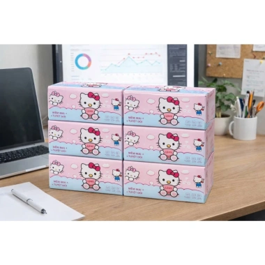 Giấy ăn YCOOL giấy rút thùng 30 gói 300 tờ trắng Hello Kitty - Giá chỉ 119.000₫