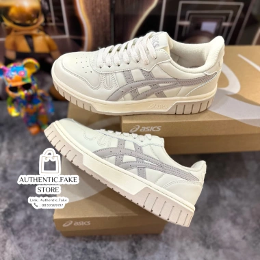 Giày Asics Court MZ Cream Black Gum Cổ Thấp Đế Tăng Chiều Cao Đế Xám Thời Trang 550k