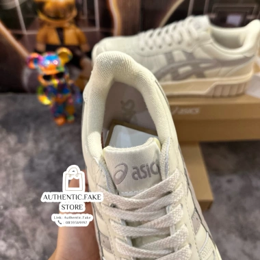 Giày Asics Court MZ Cream Black Gum Cổ Thấp Đế Tăng Chiều Cao Đế Xám Thời Trang 550k