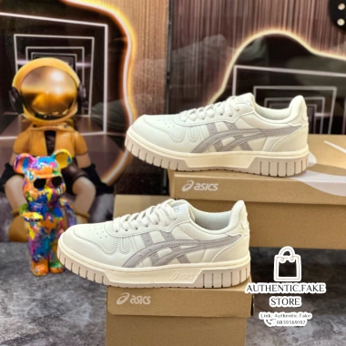 Giày Asics Court MZ Cream Black Gum Cổ Thấp Đế Tăng Chiều Cao Đế Xám Thời Trang 550k