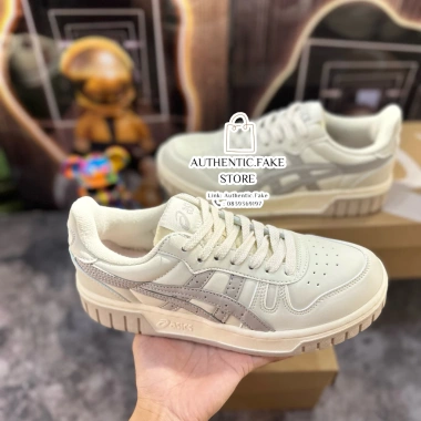 Giày Asics Court MZ Cream Black Gum Cổ Thấp Đế Tăng Chiều Cao Đế Xám Thời Trang 550k