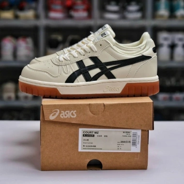 Giày Asics Court MZ Cream Black Gum nam nữ - Bản cao cấp, full phụ kiện, chỉ 344.000đ