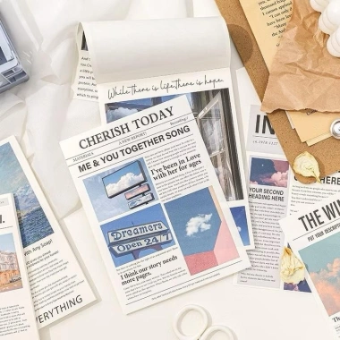 Giấy báo decor hộp quà hiện đại cổ điển, mẫu Bullet Journal đa hoạ tiết, giá 15.582 VND