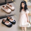 Giày bé gái mùa thu 2.026 PU mềm mại, đế bệt, thêu pha lê thời trang - 278k