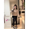 Giày bệ nơ da mềm 2 màu đen-kem, độn 3cm, size 35-39, giảm giá 520k 3