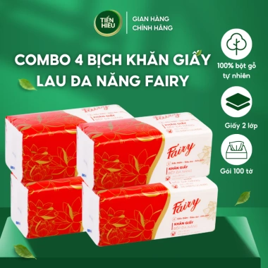 Giấy Bếp FAIRY Đỏ Cao Cấp 100 Tờ Mềm Mịn Thấm Hút Dầu Lau Chùi Tiện Lợi 3