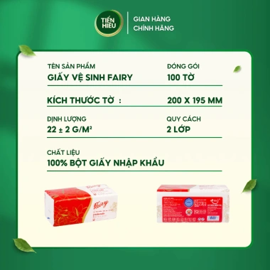 Giấy Bếp FAIRY Đỏ Cao Cấp 100 Tờ Mềm Mịn Thấm Hút Dầu Lau Chùi Tiện Lợi 4