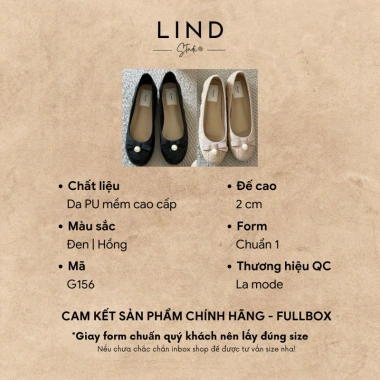 Giày bệt búp bê đính nơ Lamode G156 - LinD giảm giá 520k, nhẹ thoáng, chuẩn 2