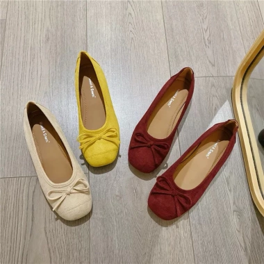 Giày bệt búp bê nơ nhỏ mũi vuông đế mềm êm - Giá 220.000đ, thời trang