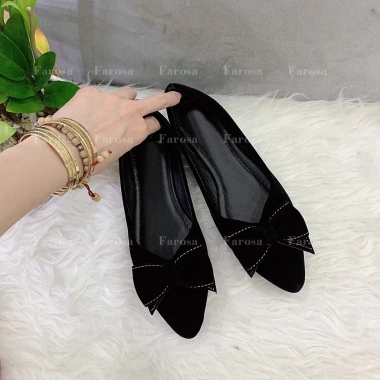 Giày bệt búp bê nữ mũi nhọn FAROSA nơ nhung êm chân mã B4 giá 139k 3