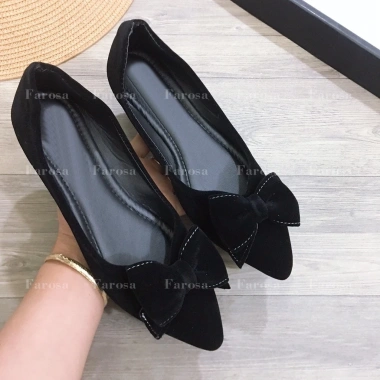 Giày bệt búp bê nữ mũi nhọn FAROSA nơ nhung êm chân mã B4 giá 139k 5