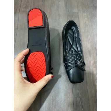 Giày bệt mũi vuông da bóng, da mờ nơ xinh, đế cao su non chống trơn - Giá chỉ 150k 2