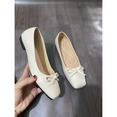 Giày bệt mũi vuông da bóng, da mờ nơ xinh, đế cao su non chống trơn - Giá chỉ 150k 5