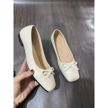 Giày bệt mũi vuông da bóng, da mờ nơ xinh, đế cao su non chống trơn - Giá chỉ 150k 9
