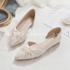 Giày bệt nữ B47 - Giày búp bê dây chéo ngọc trai, hở eo, đế bằng lụa đính ngọc, xinh xắn, giá 128.999 VND