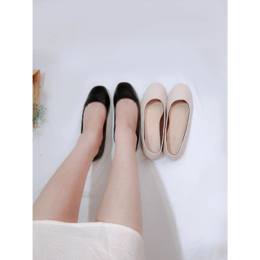 Giày Bệt Nữ Da Thật NUDDO - Guốc Đế Bằng Mũi Vuông Siêu Êm, Giảm còn 369k