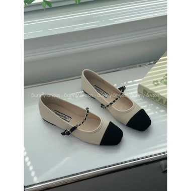 Giày bệt nữ mũi cap toe quai xích kim loại - Thanh lịch, giảm giá 420k (M347)