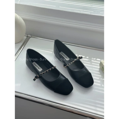 Giày bệt nữ mũi cap toe quai xích kim loại - Thanh lịch, giảm giá 420k (M347)