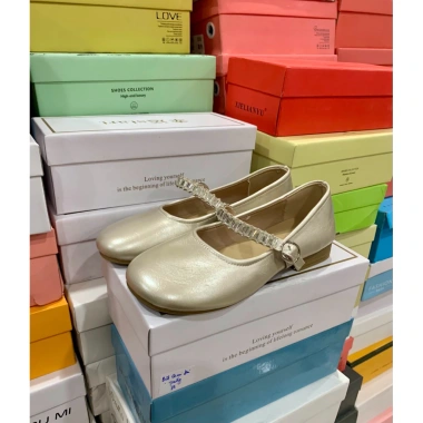 Giày Bệt Quai Đá Cao Cấp Nhũ Vàng Đồng Da Mềm, Size 34‑41 Giá Ưu Đãi 145k