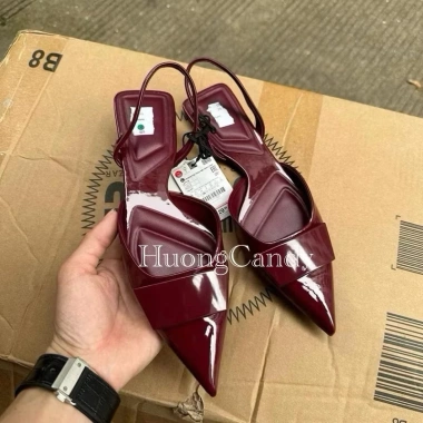 Giày bệt ZR đỏ mận thang Hàng Sẵn 6.032-A1 T2.3A chỉ 258.000đ giảm giá