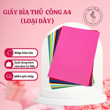 Giấy Bìa A4 Cứng 180gsm Đỏ Xanh Dương Xanh Lá Vàng Cam - Thủ Công Hồng Cánh Sen, Giá 27.800₫
