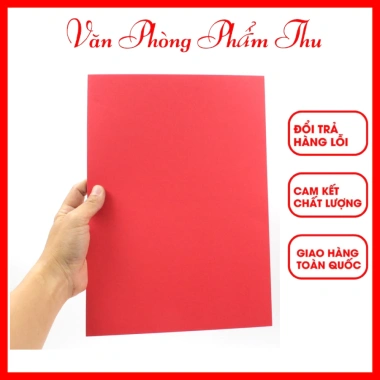 Giấy Bìa Cứng A4 160gsm Đỏ 25 tờ - Giá chỉ 45.000 VNĐ, chất lượng cao