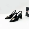 Giày Bít Mũi Nữ 5cm Phối Nơ Da Thật Slingback Cao Gót Mũi Nhọn Đế Vuông NUDDO N5.555 475k 6