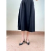 Giày Bít Mũi Nữ 5cm Phối Nơ Da Thật Slingback Cao Gót Mũi Nhọn Đế Vuông NUDDO N5.555 475k 7