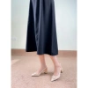 Giày Bít Mũi Nữ 5cm Phối Nơ Da Thật Slingback Cao Gót Mũi Nhọn Đế Vuông NUDDO N5.555 475k 8
