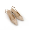 Giày Bít Mũi Nữ 5cm Phối Nơ Da Thật Slingback Cao Gót Mũi Nhọn Đế Vuông NUDDO N5.555 475k 10