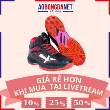 Giày Bóng Chuyền Sao Vàng 301 Đen Đỏ Chính Hãng - Chống Mài Mòn, Đế Bê Tông Bền, Giá 759.000₫
