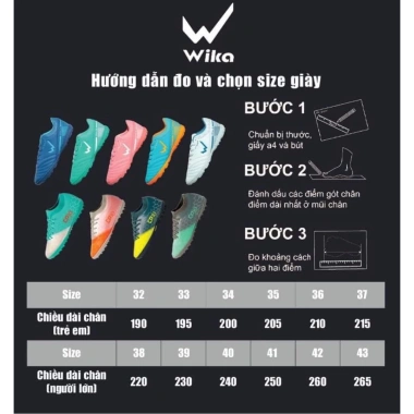 Giày Bóng Đá Nam Wika Flash Sân Cỏ Nhân Tạo Chính Hãng - Da Nhạy, Chống Bong, Bảo Vệ Gót - 399.000₫