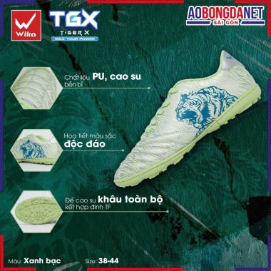 Giày Bóng Đá Wika Tiger X TGX Chính Hãng - Siêu Nhẹ PU Cao Cấp, Giá 220.000đ