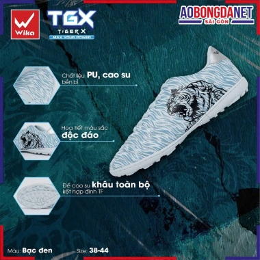 Giày Bóng Đá Wika Tiger X TGX Chính Hãng - Siêu Nhẹ PU Cao Cấp, Giá 220.000đ