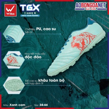 Giày Bóng Đá Wika Tiger X TGX Chính Hãng - Siêu Nhẹ PU Cao Cấp, Giá 220.000đ