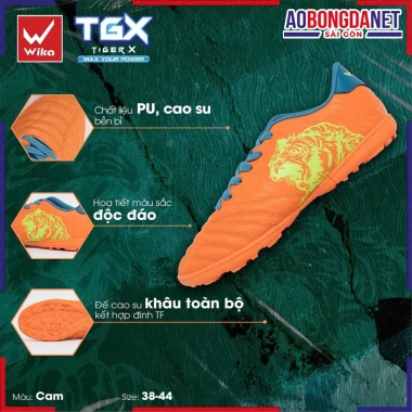 Giày Bóng Đá Wika Tiger X TGX Chính Hãng - Siêu Nhẹ PU Cao Cấp, Giá 220.000đ