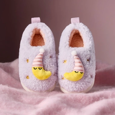 Giày bông Mario cho bé gái - Mặt trăng tím ấm áp, giảm giá mùa đông 4