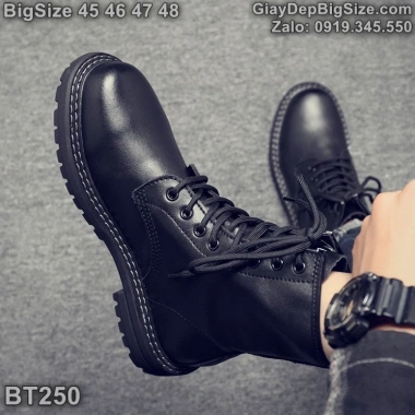 Giày boot cổ cao nam size lớn 45-48 chân rộng BT250 - Combat Boots giảm 28.6tr