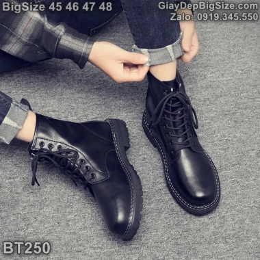 Giày boot cổ cao nam size lớn 45-48 chân rộng BT250 - Combat Boots giảm 28.6tr