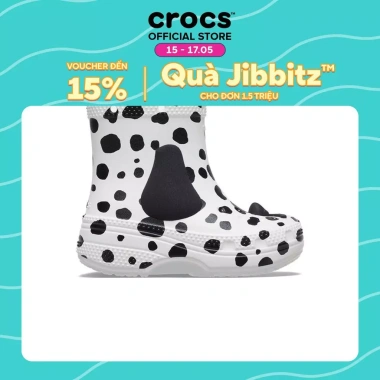 Giày Boot Crocs Toddler Classic I Am Dalmatian Trẻ Em – Trắng, Giá 490k
