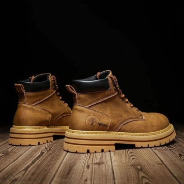Giày Boot Nam Cao Cổ Combat Đế Cao Su Đúc BCC18 Màu Nâu - Phong Cách Cá Tính, Mạnh Mẽ - Giá 899.500₫