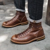Giày boot nam cao cổ nâu, giày phượt da bò thật TONKIN - Giá 6.012.500₫ 3