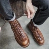 Giày boot nam cao cổ nâu, giày phượt da bò thật TONKIN - Giá 6.012.500₫ 6